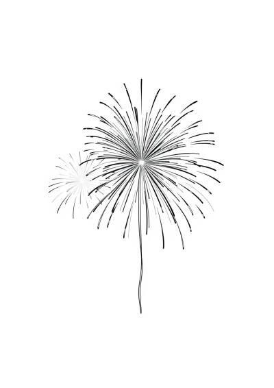 Vintage Fireworks Celebration Coloring Page