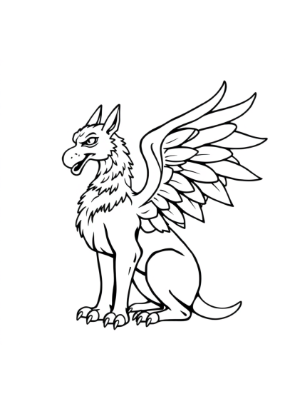 Vintage Griffin Creature Coloring Page