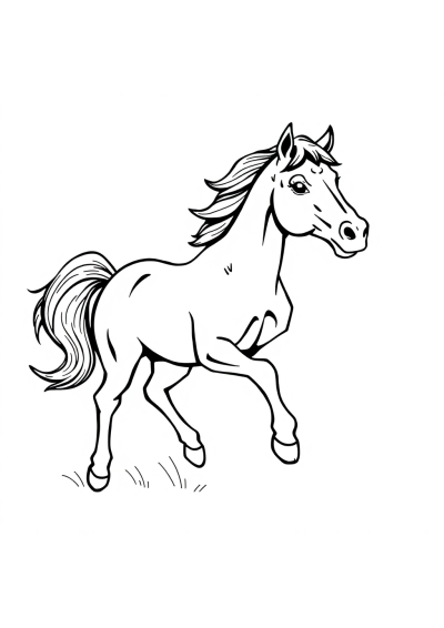 Vintage Horse Running Coloring Page