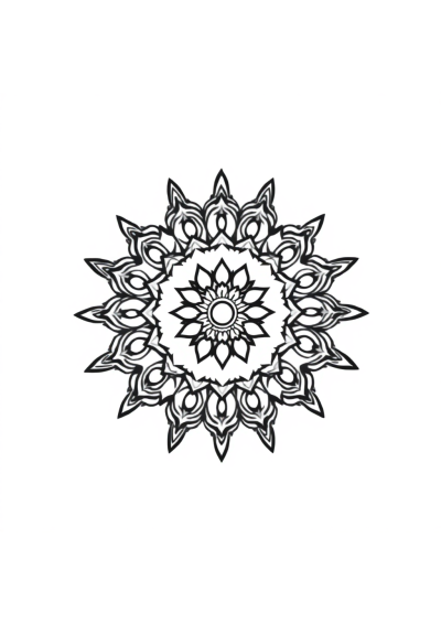 Vintage Indian Style Mandala Coloring Page