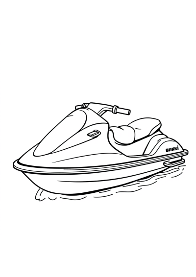 Vintage Jet Ski Coloring Page
