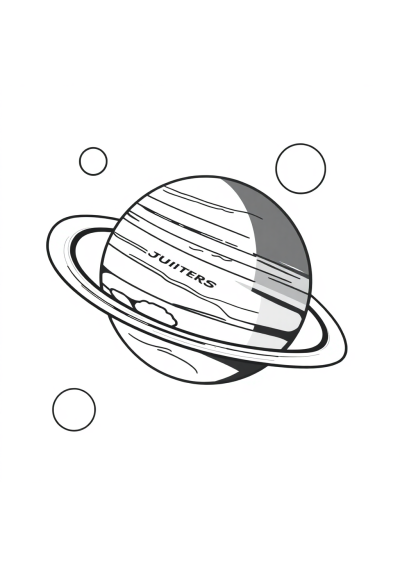 Vintage Jupiter And Moons Coloring Page