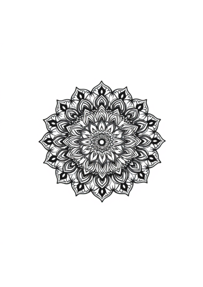 Vintage Lace Mandala At Sunset Coloring Page