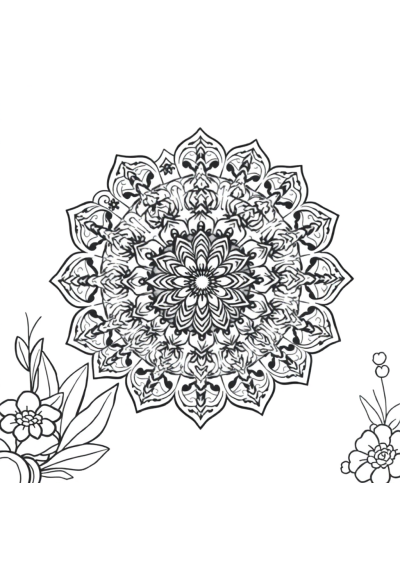 Vintage Lace Mandala In Garden Coloring Page