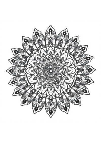 Vintage Lace Mandala Underwater Coloring Page