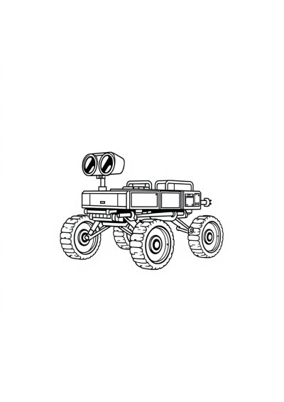 Vintage Mars Rover Coloring Page