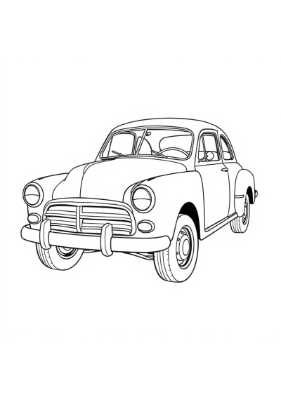 Vintage Mechanic Fixing Car Coloring Page
