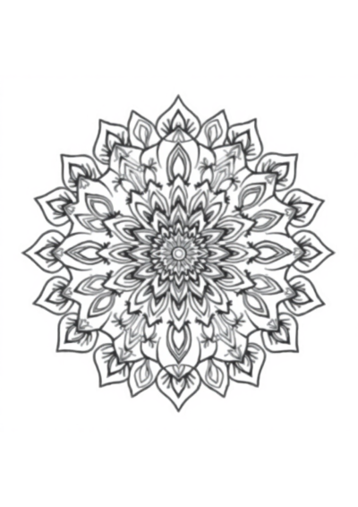 Vintage Nature Inspired Mandala Coloring Page