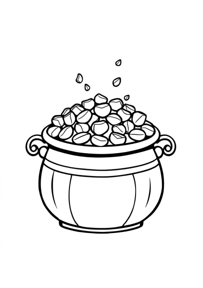 Vintage Pot Of Gold Coloring Page