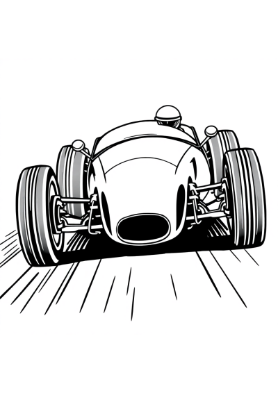 Vintage Race Car Speeding Coloring Page