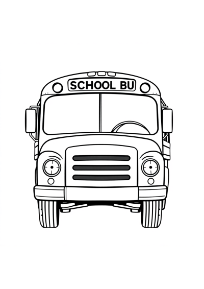 Vintage School Bus Coloring Page