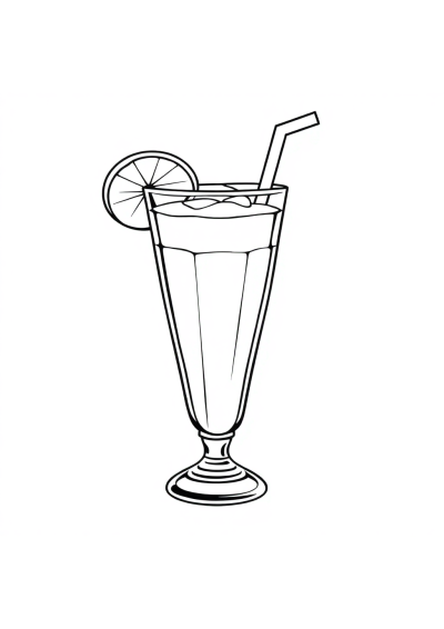 Vintage Smoothie Glass Coloring Page