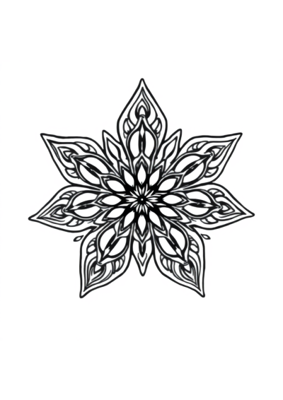 Vintage Star Mandala Coloring Page