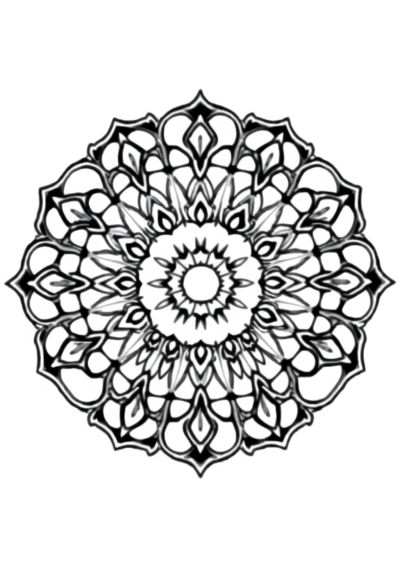 Vintage Symmetrical Mandala Pattern Coloring Page