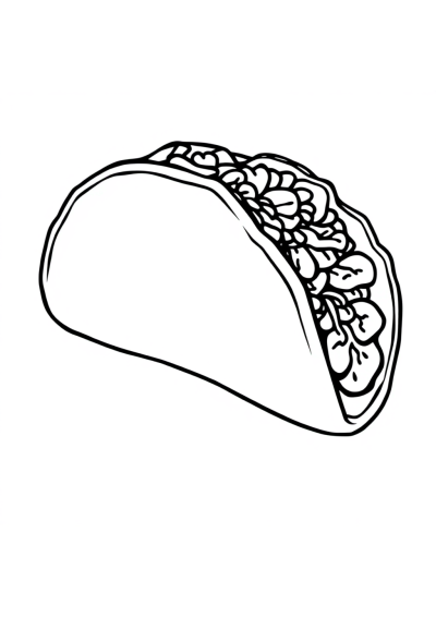 Vintage Taco Coloring Page
