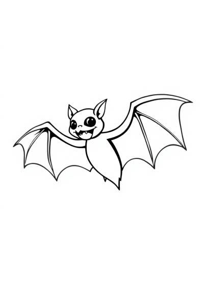 Vintage Vampire Bat Coloring Page