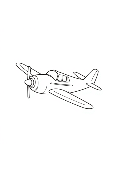 Wild Airplane Flying Coloring Page