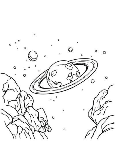 Wild Asteroid Belt Coloring Page