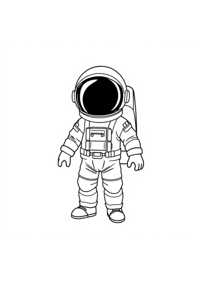 Wild Astronaut In Suit Coloring Page