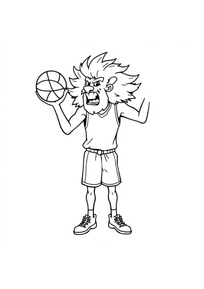 Wild Basketball Player Coloring Page