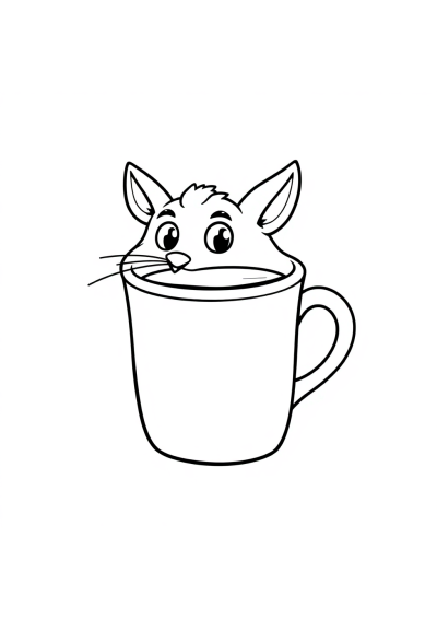Wild Coffee Cup Coloring Page