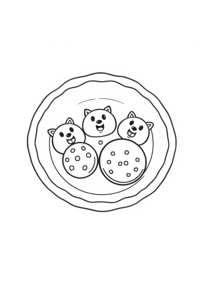 Wild Cookies Plate Coloring Page