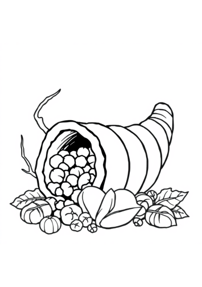 Wild Cornucopia Coloring Page