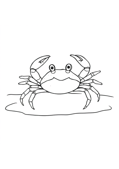 Wild Crab On Beach Coloring Page
