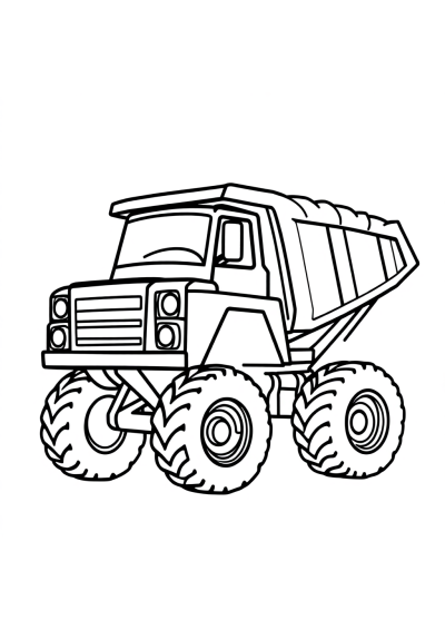 Wild Dump Truck Coloring Page