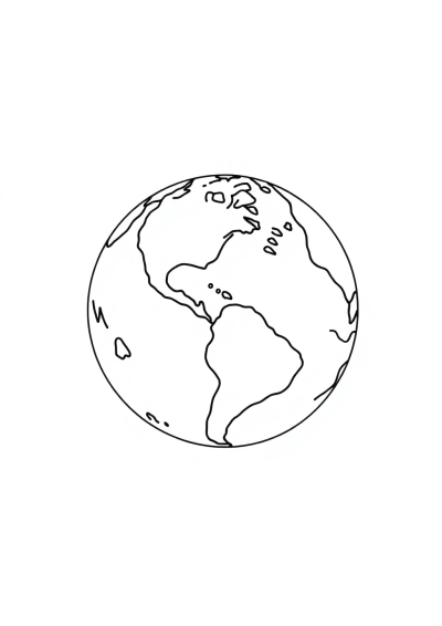 Wild Earth From Space Coloring Page