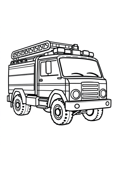 Wild Fire Truck Coloring Page