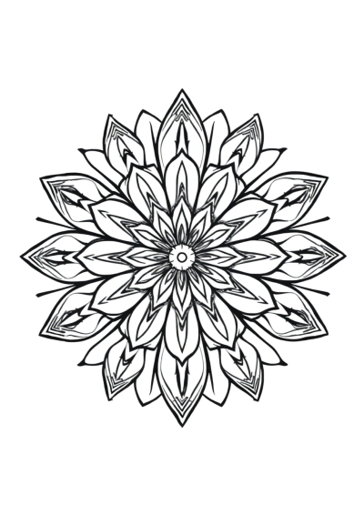 Wild Flower Of Life Mandala Coloring Page