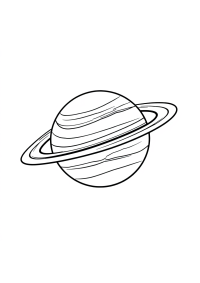 Wild Planet Saturn With Rings Coloring Page