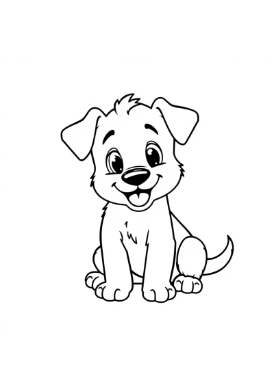 Wild Playful Puppy Coloring Page