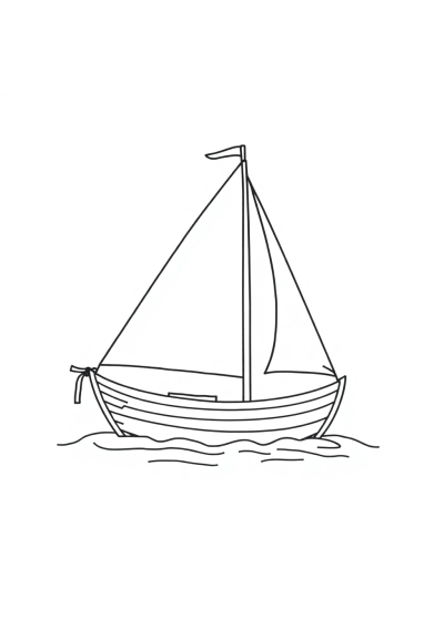 Wild Sailboat On Water Coloring Page