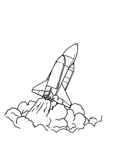 Wild Space Shuttle Launch Coloring Page