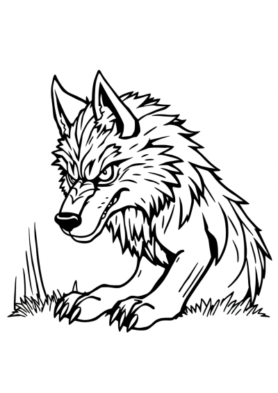 Wild Werewolf Coloring Page
