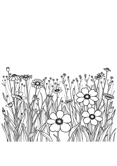 Wildflower Field Coloring Page