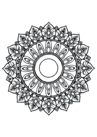 Zen Garden Mandala Coloring Page