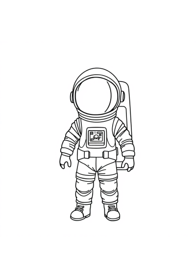 Zentangle Style Astronaut In Suit Coloring Page