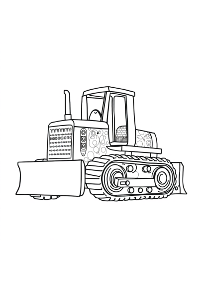Zentangle Style Bulldozer Coloring Page