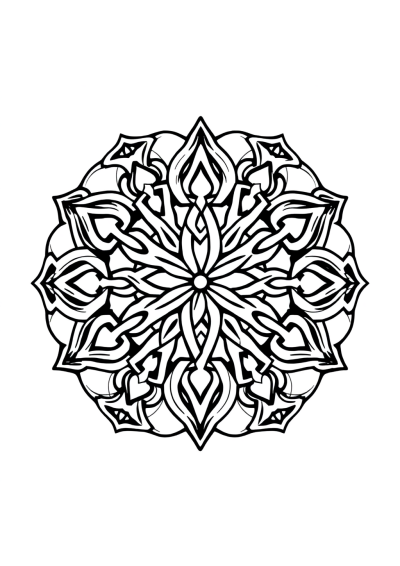 Zentangle Style Celtic Knot Mandala Coloring Page