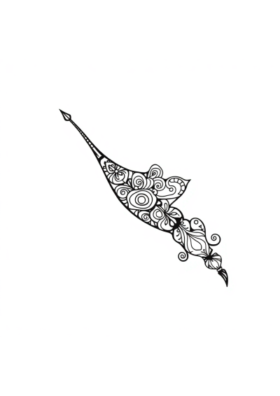 Zentangle Style Comet With Tail Coloring Page