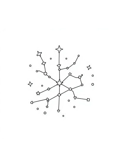 Zentangle Style Constellation Pattern Coloring Page