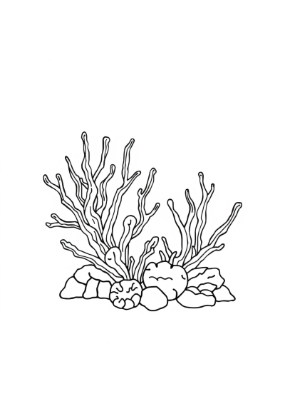 Zentangle Style Coral Reef Coloring Page