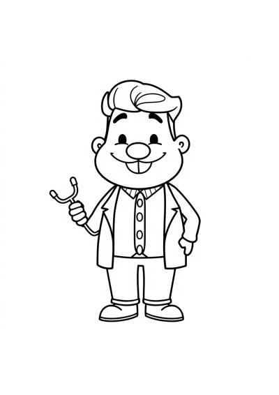 Zentangle Style Dentist Coloring Page