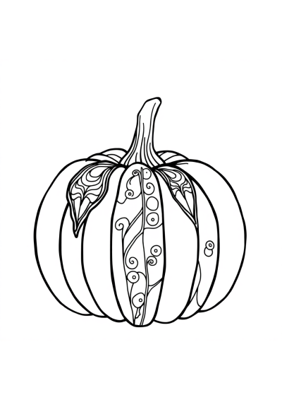 Zentangle Style Halloween Pumpkin Coloring Page