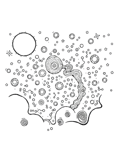 Zentangle Style Milky Way Galaxy Coloring Page