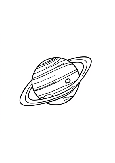 Zentangle Style Planet Saturn With Rings Coloring Page