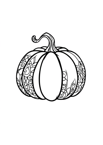 Zentangle Style Pumpkin Coloring Page